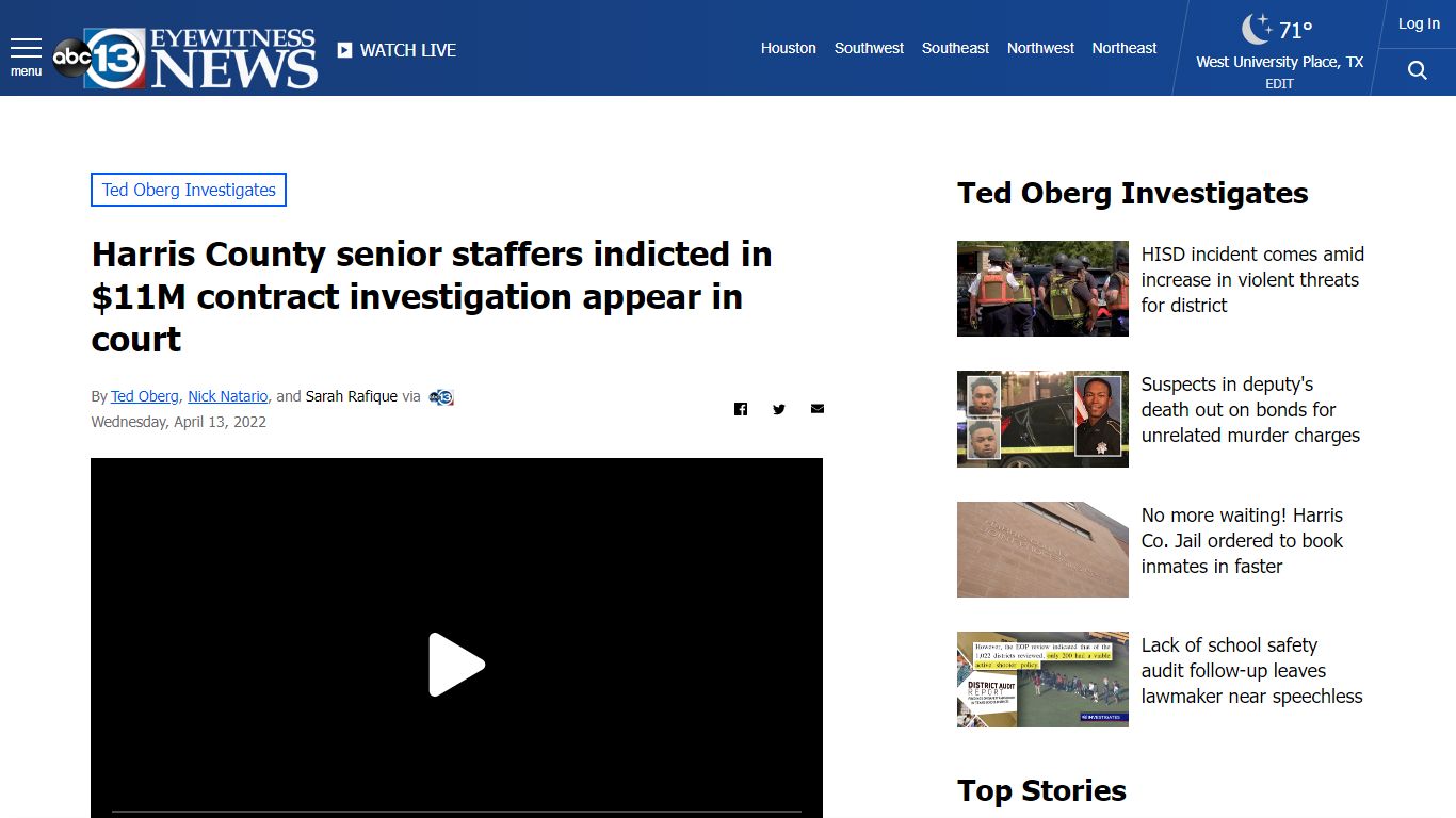 Harris County senior staffers indicted in $11M contract investigation ...